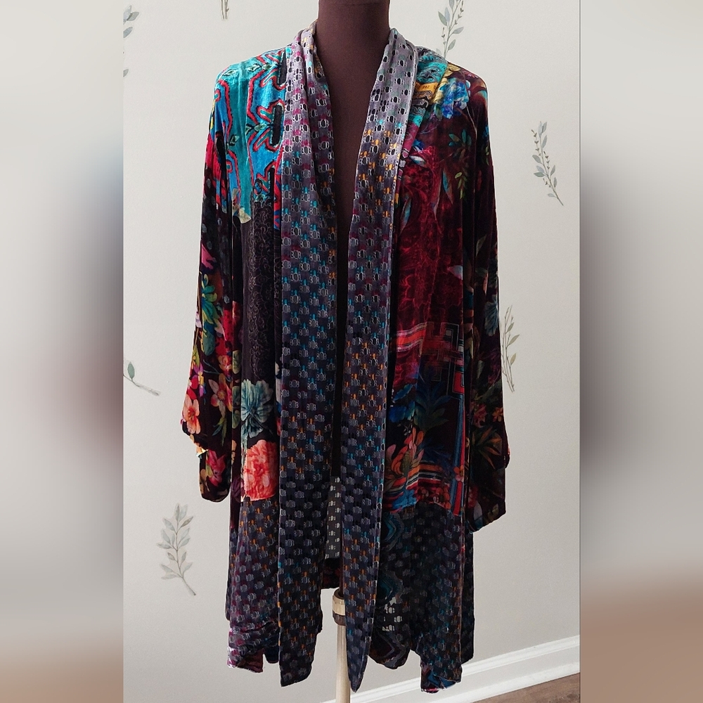 Velvet Print Cardigan